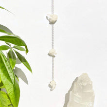 Load image into Gallery viewer, Crystal Cluster Wall Hanging - 3 Stones Stacked on Gold tone Chain (WCHM-S2-B8)
