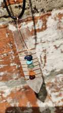 Load image into Gallery viewer, Natural Clear Quartz 7 Chakra gemstone necklace.
