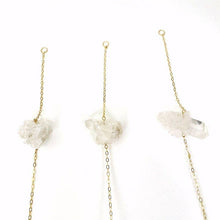 Load image into Gallery viewer, Crystal Cluster Wall Hanging - 3 Stones Stacked on Gold tone Chain (WCHM-S2-B8)
