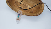 Load image into Gallery viewer, Natural Clear Quartz 7 Chakra gemstone necklace.
